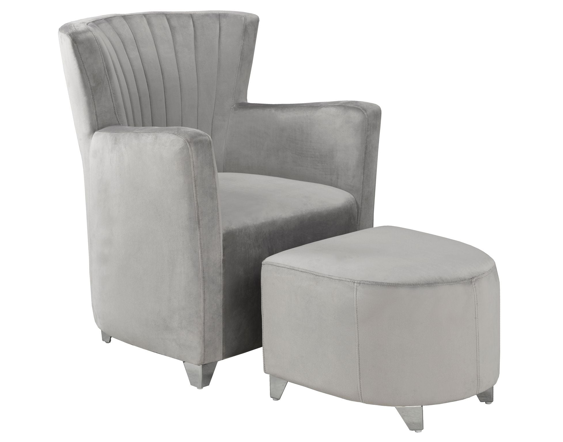 CHAIR & OTTOMAN - GREY