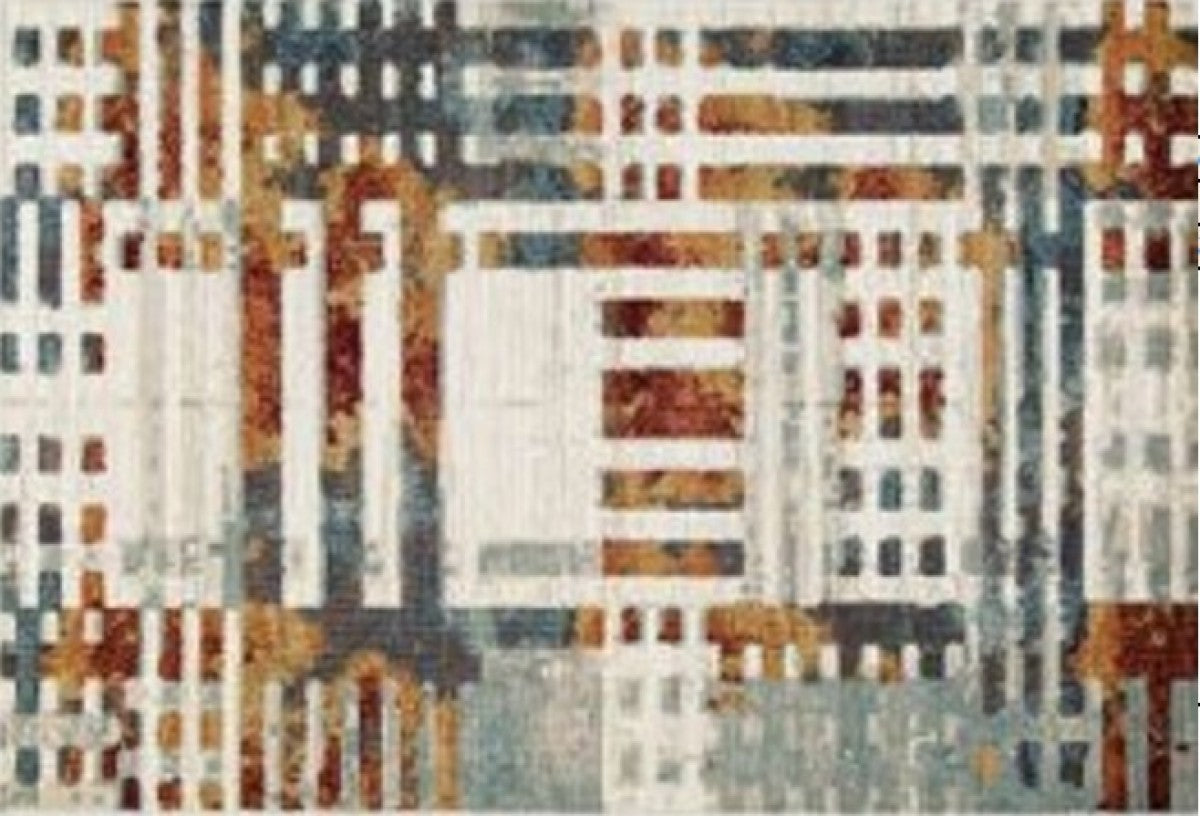 5 X 8 AREA RUG - CREAM/GREY/BROWN