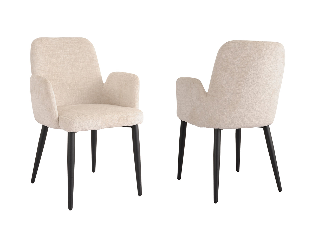 DINING CHAIR, SET OF 2 - BEIGE