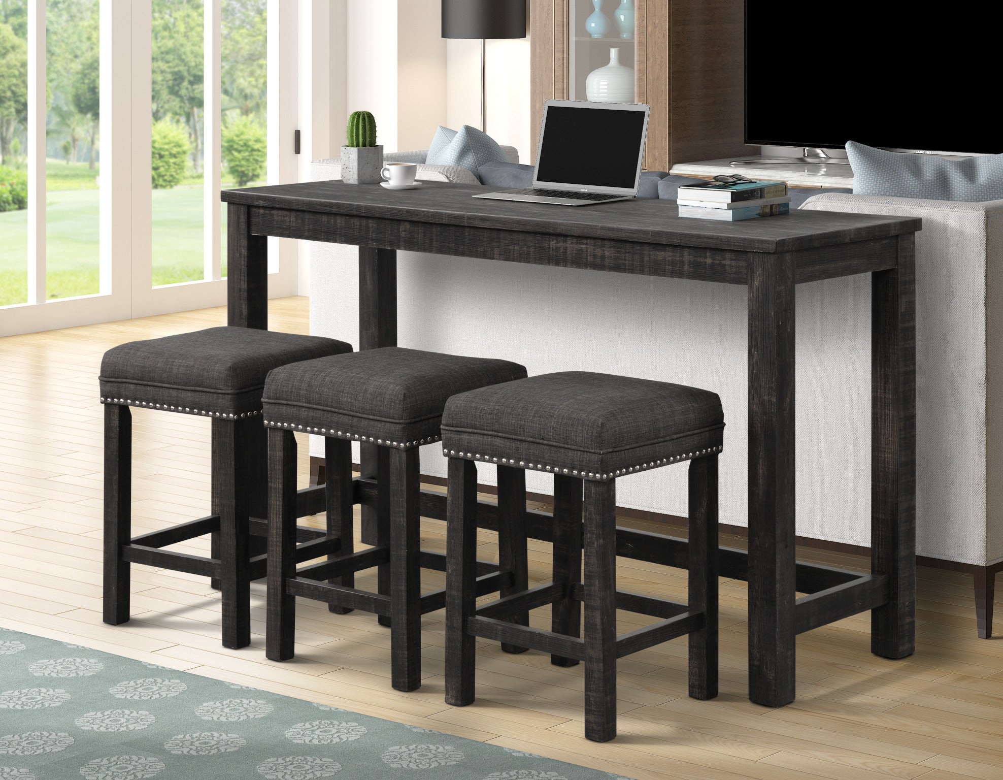 4-PIECE DINING SET - GREY