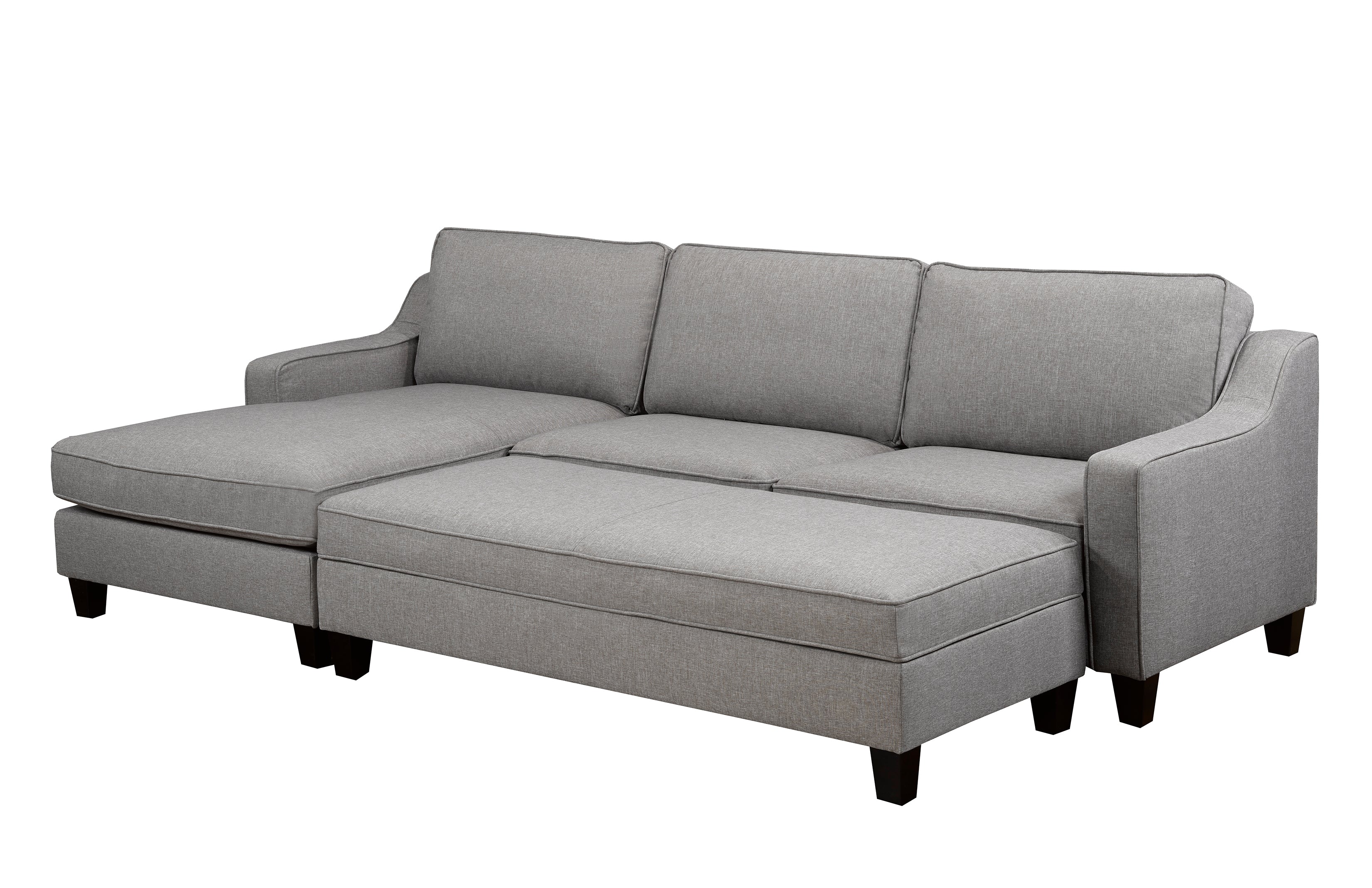 LHF SECTIONAL & OTTOMAN - GREY