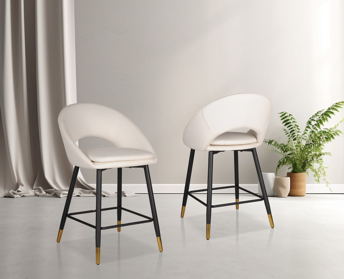 COUNTER STOOL, SET OF 2, WHITE