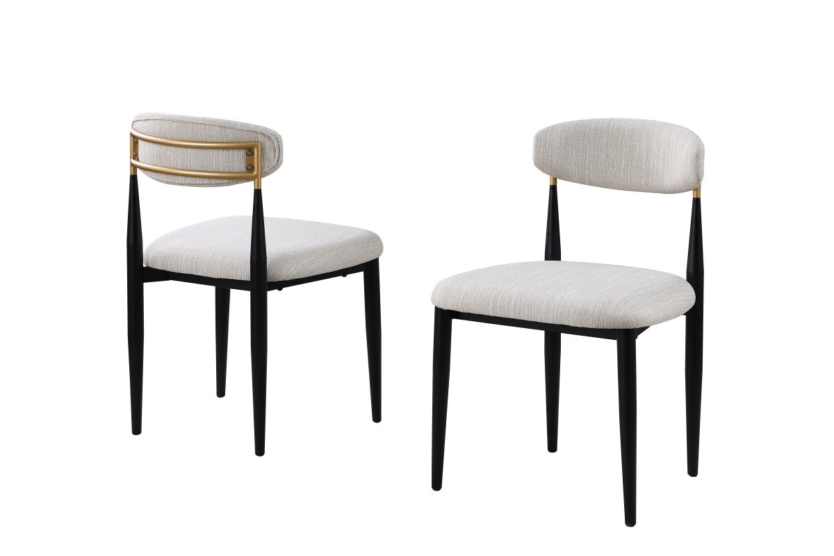 DINING CHAIR, SET OF 2 - WHITE/BLACK