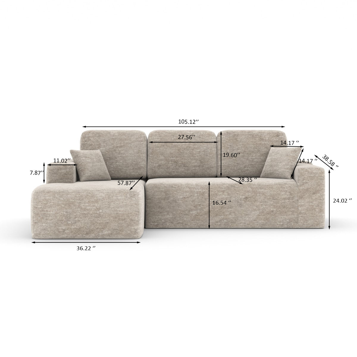 SECTIONAL - BEIGE