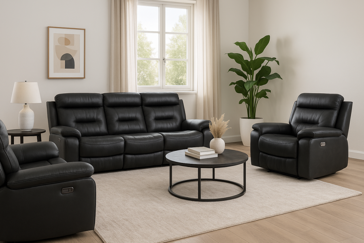 RECLINER SOFA - BLACK