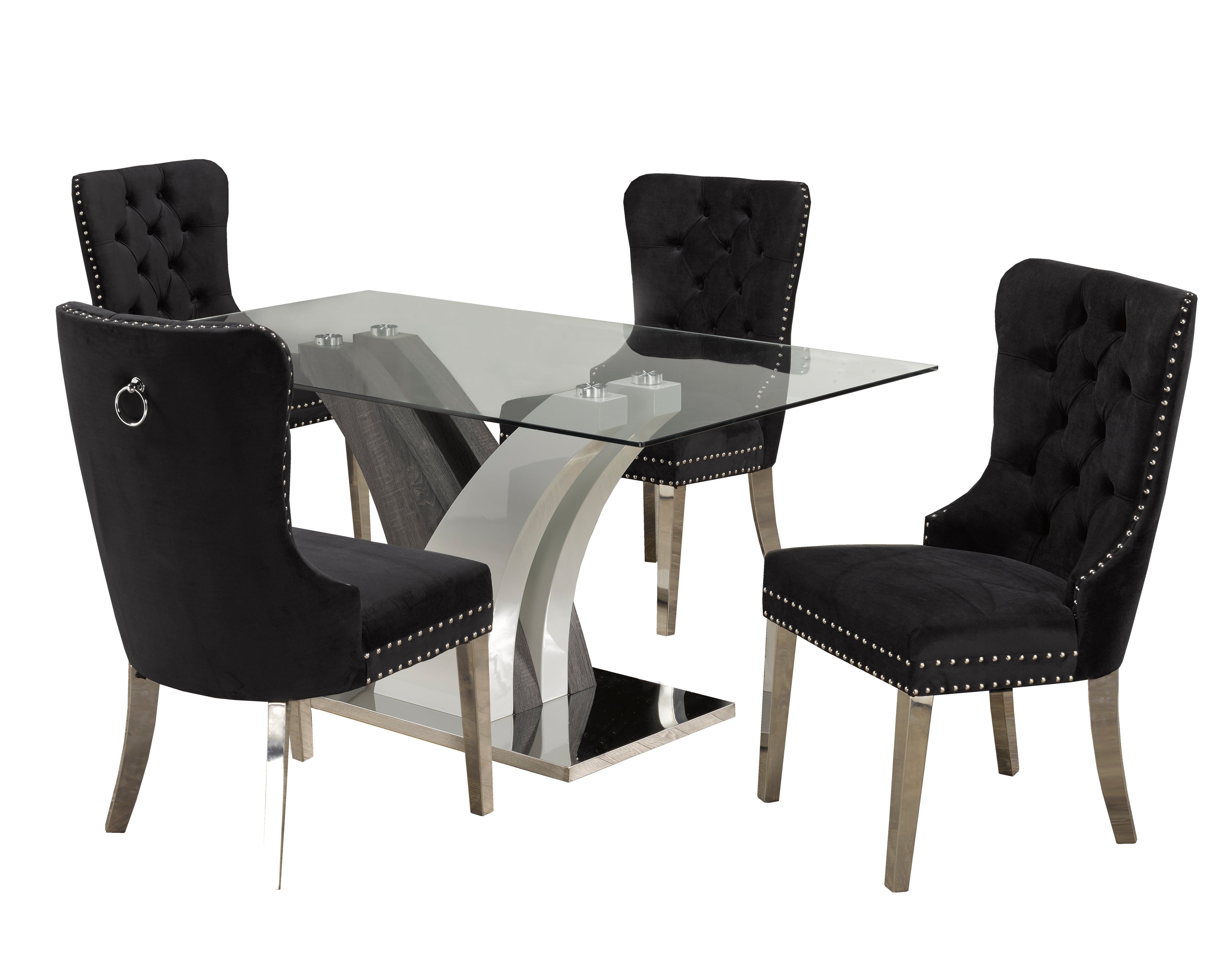 5-PIECE DINING SET - BLACK