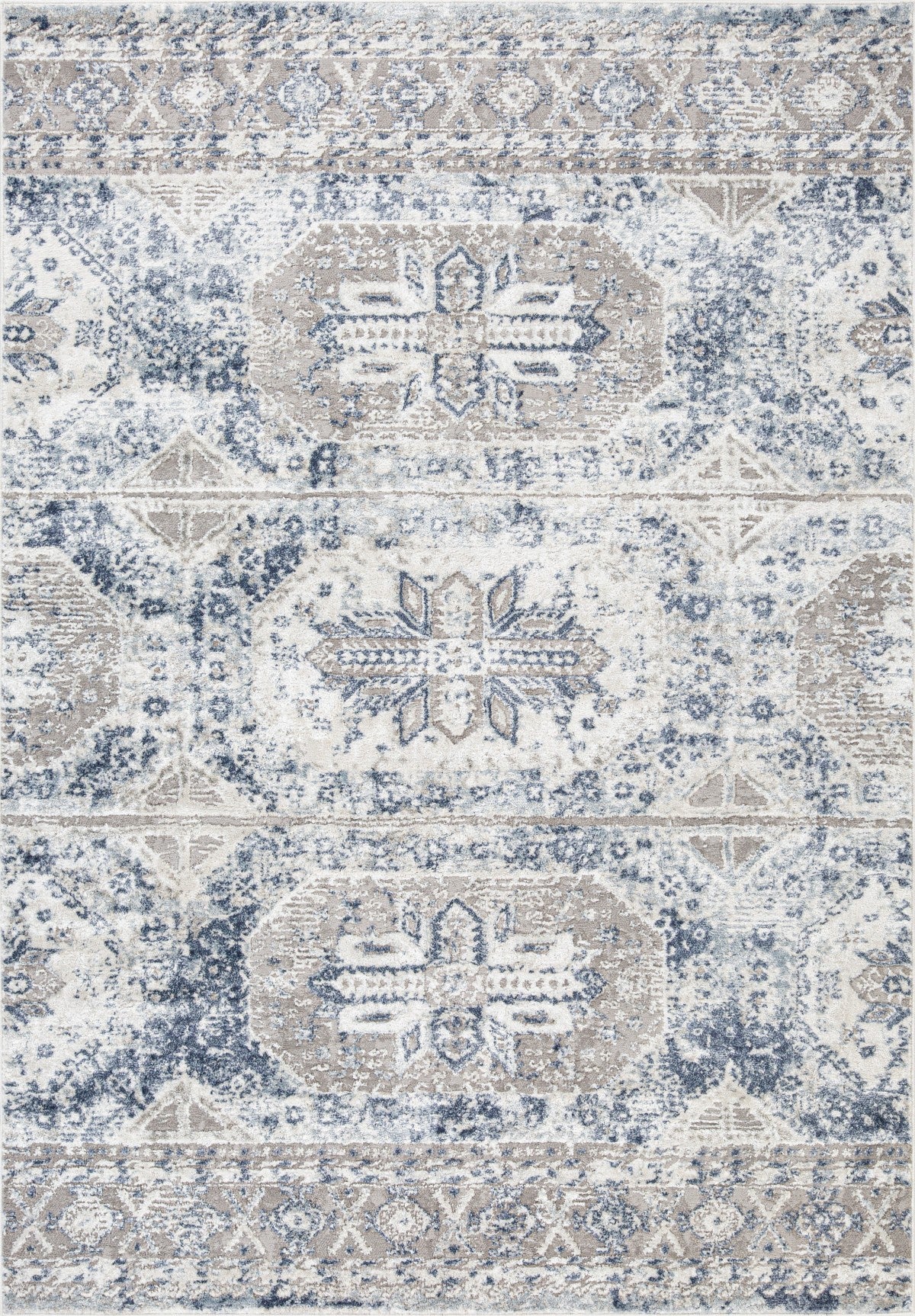 7 X 9 AREA RUG - GREY/BLUE