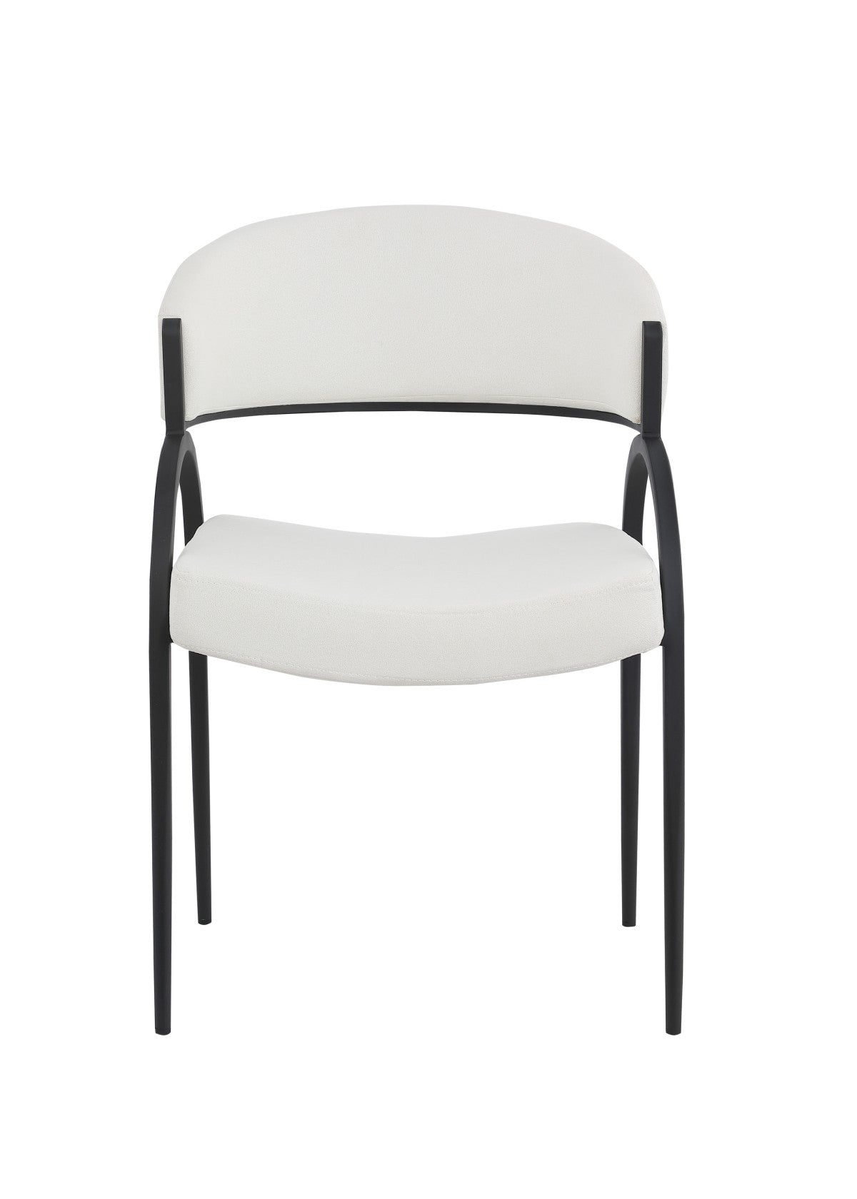 DINING CHAIR, SET OF 2, CREAM/BLACK