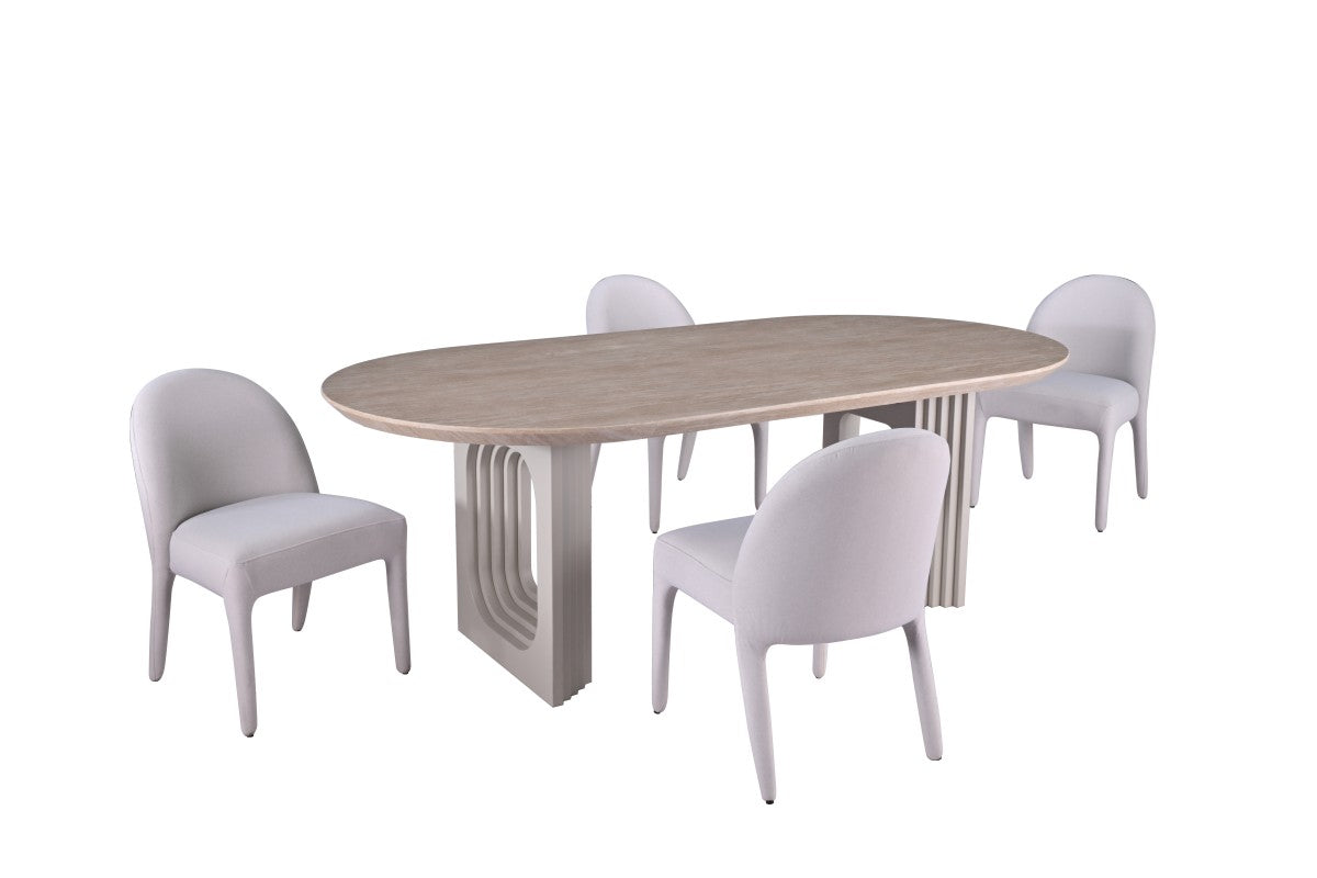 5-PIECE DINING SET - BEIGE