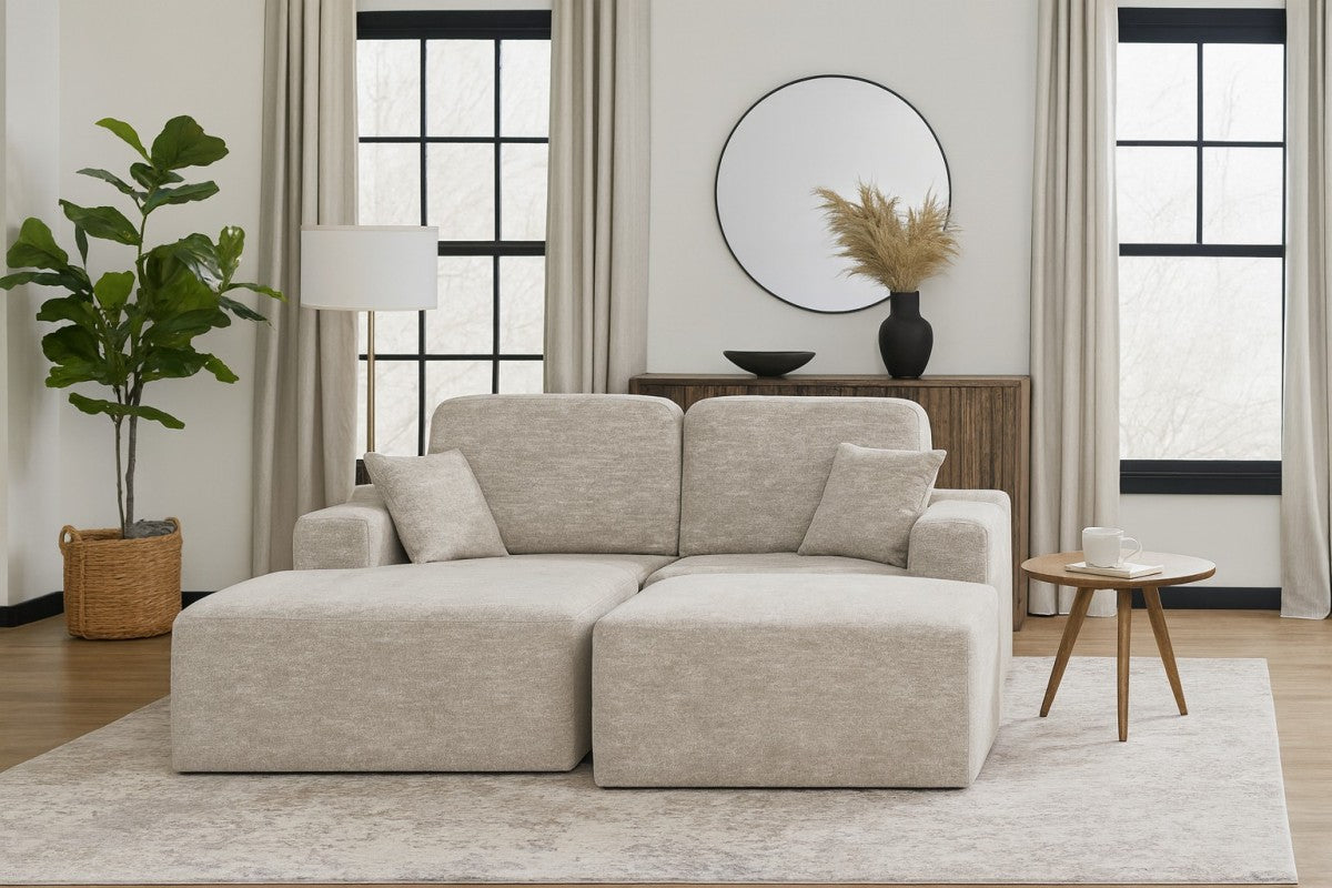 SECTIONAL W/OTTOMAN - BEIGE