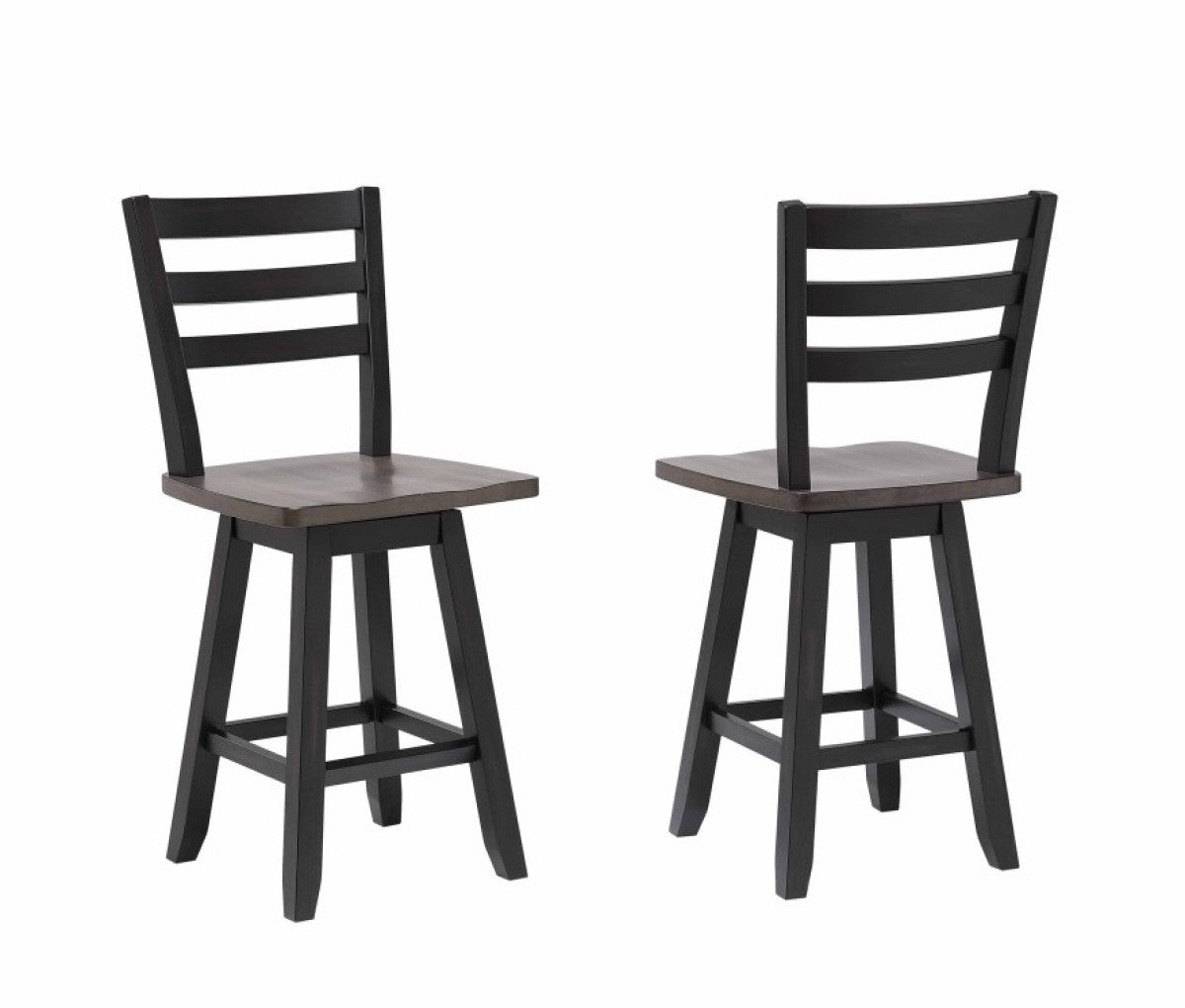 COUNTER STOOL, SET OF 2 - OAK/DARK GREY