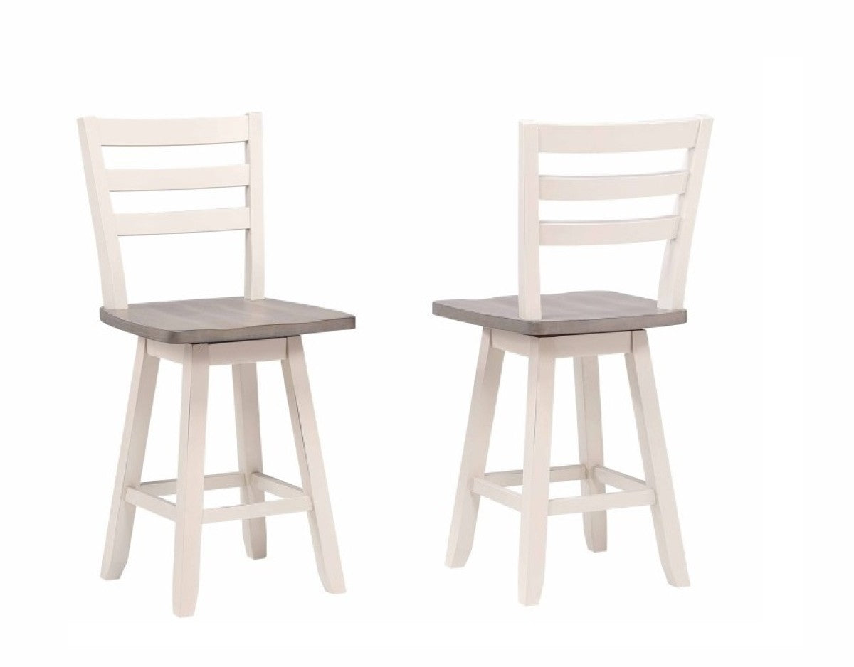 COUNTER STOOL, SET OF 2 - GREY/WHITE