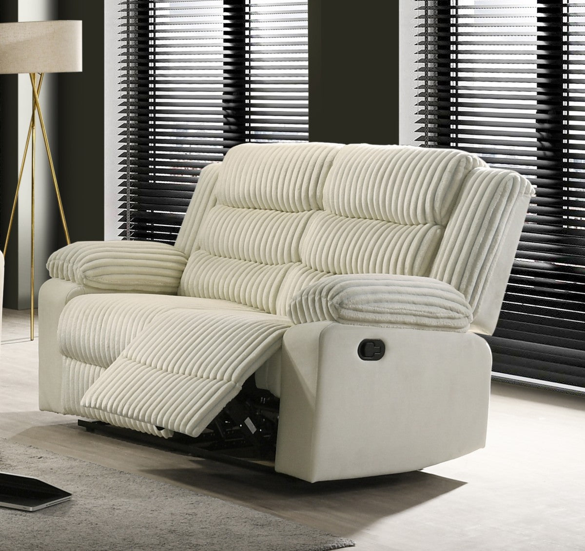 RECLINER LOVE SEAT - CREAM