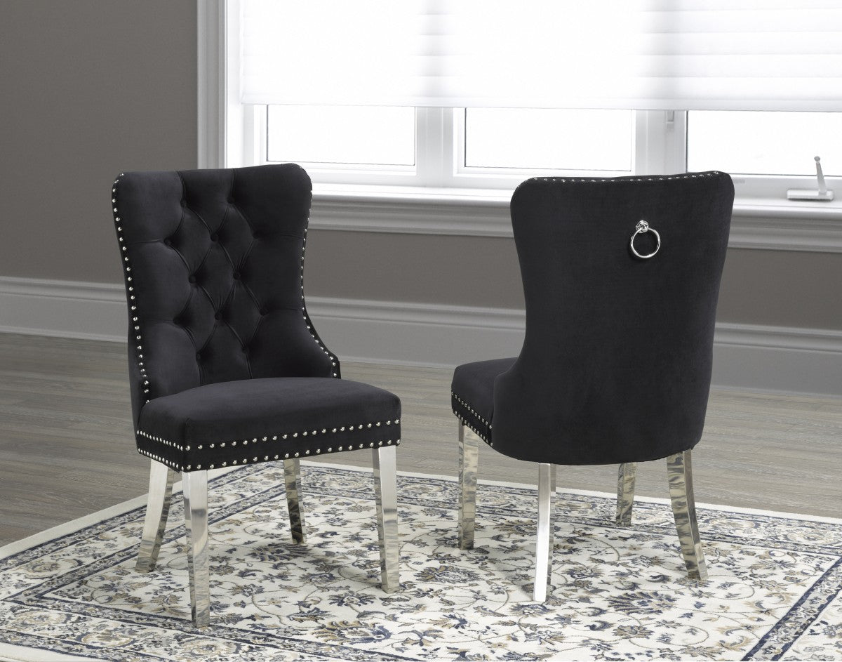 DINING CHAIR, SET OF 2 - NAVY
