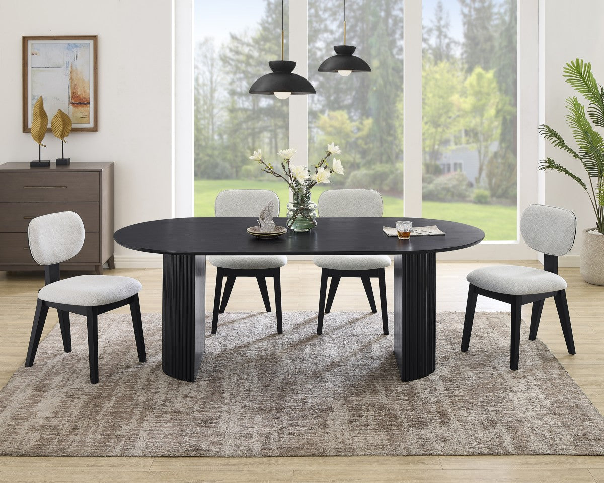 5-PIECE DINING SET - BLACK