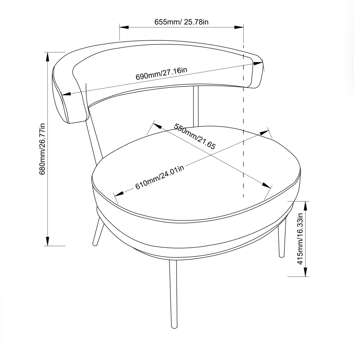 ACCENT CHAIR - CREAM