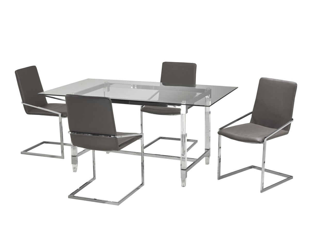 5-PIECE DINING SET - GREY