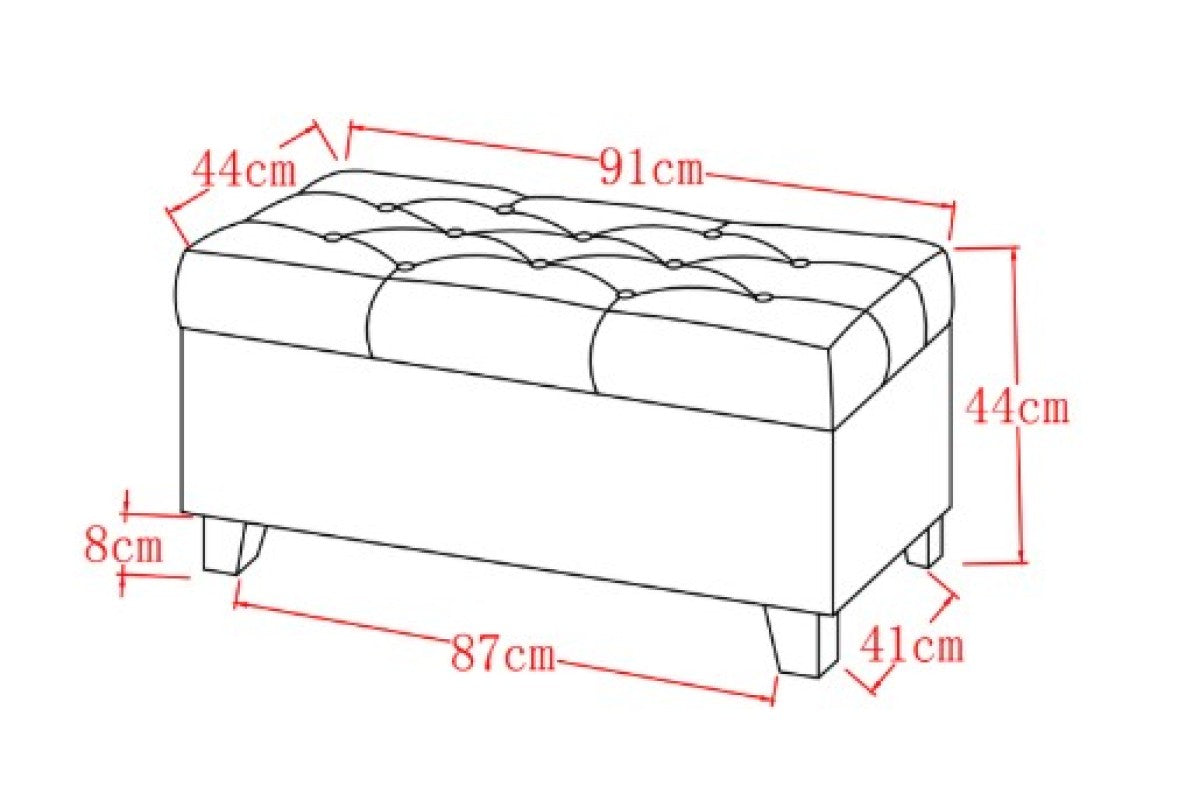 STORAGE OTTOMAN - RED