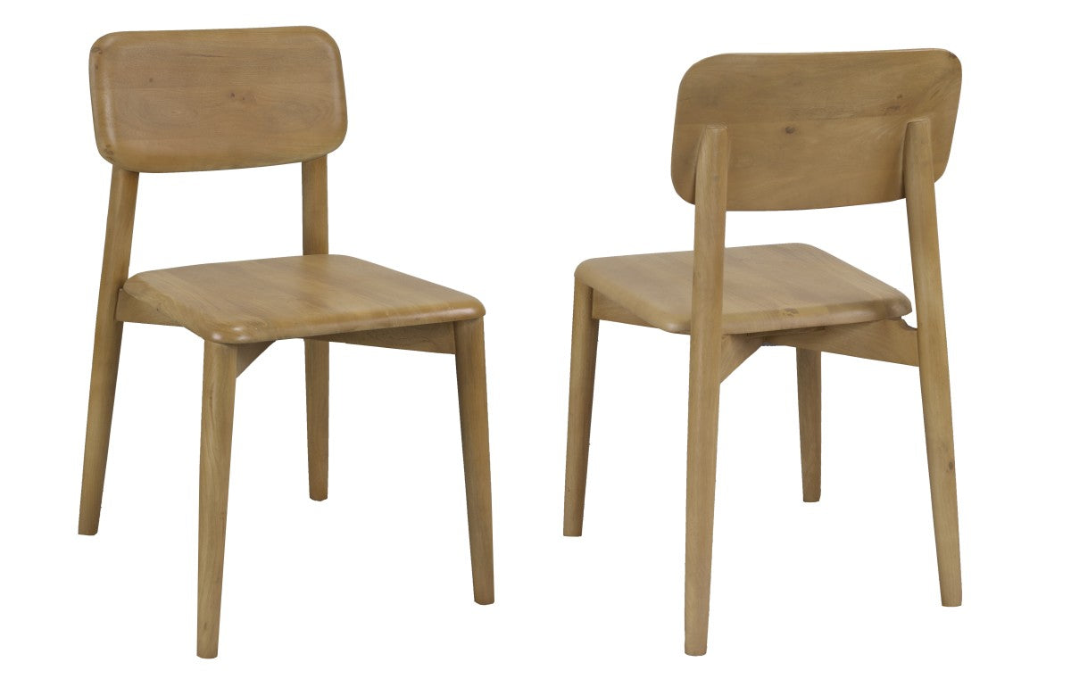 DINING CHAIR, SET OF 2 - OAK