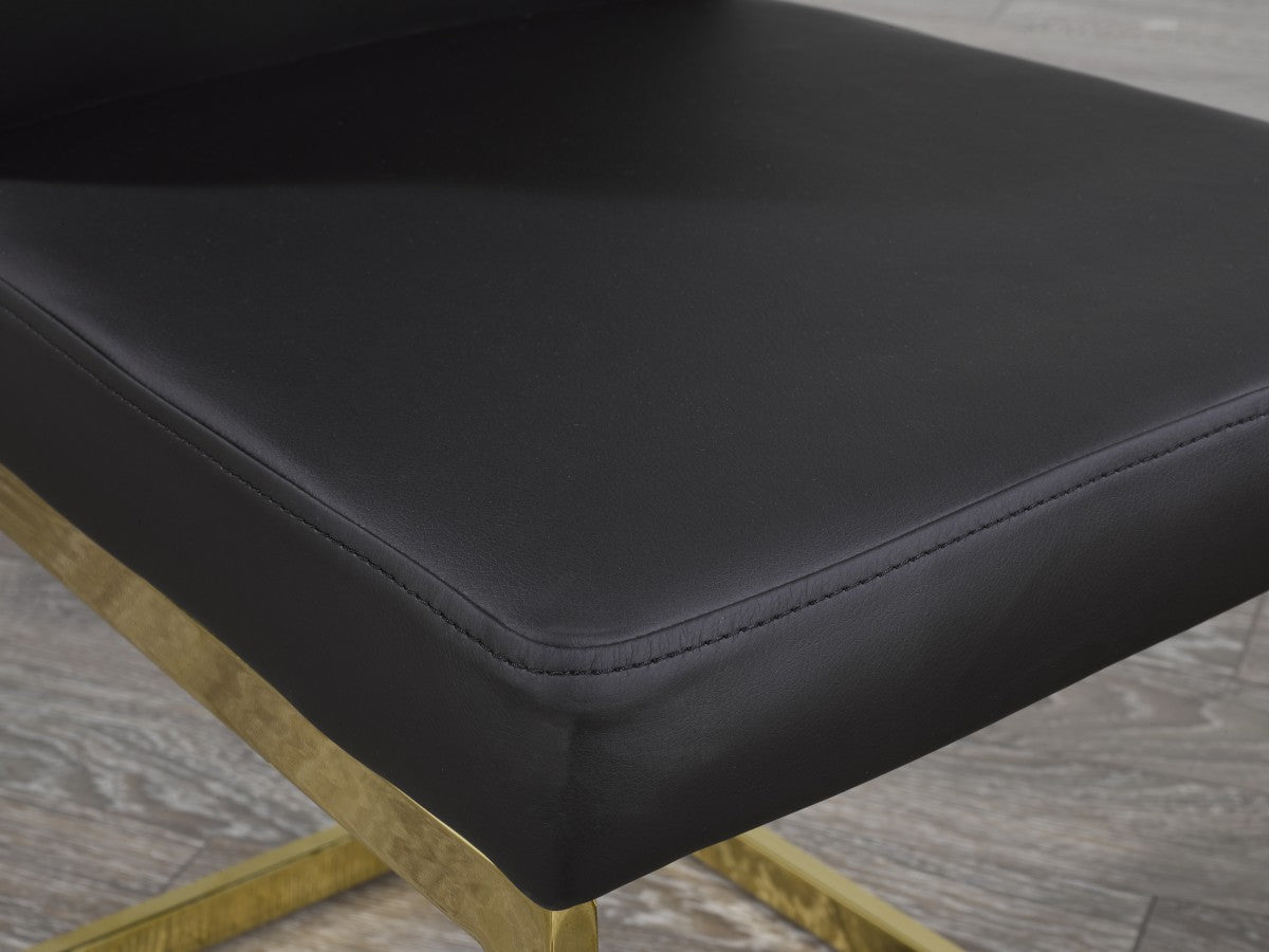 DINING CHAIR, SET OF 2 - BLACK/GOLD