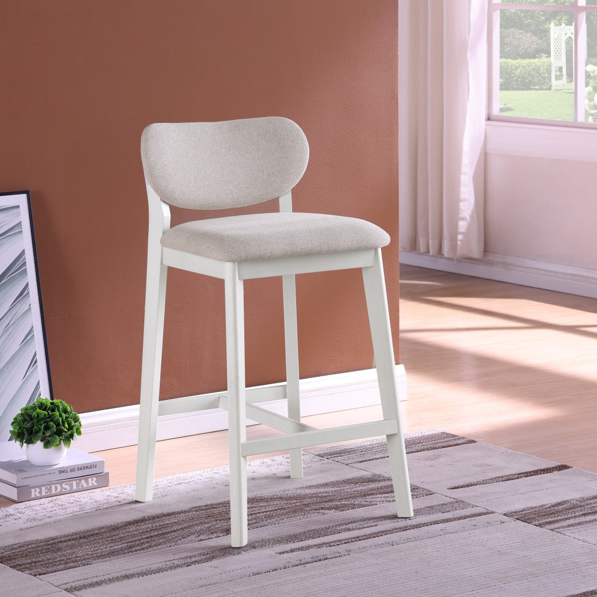COUNTER STOOL, SET OF 2 - CREAM