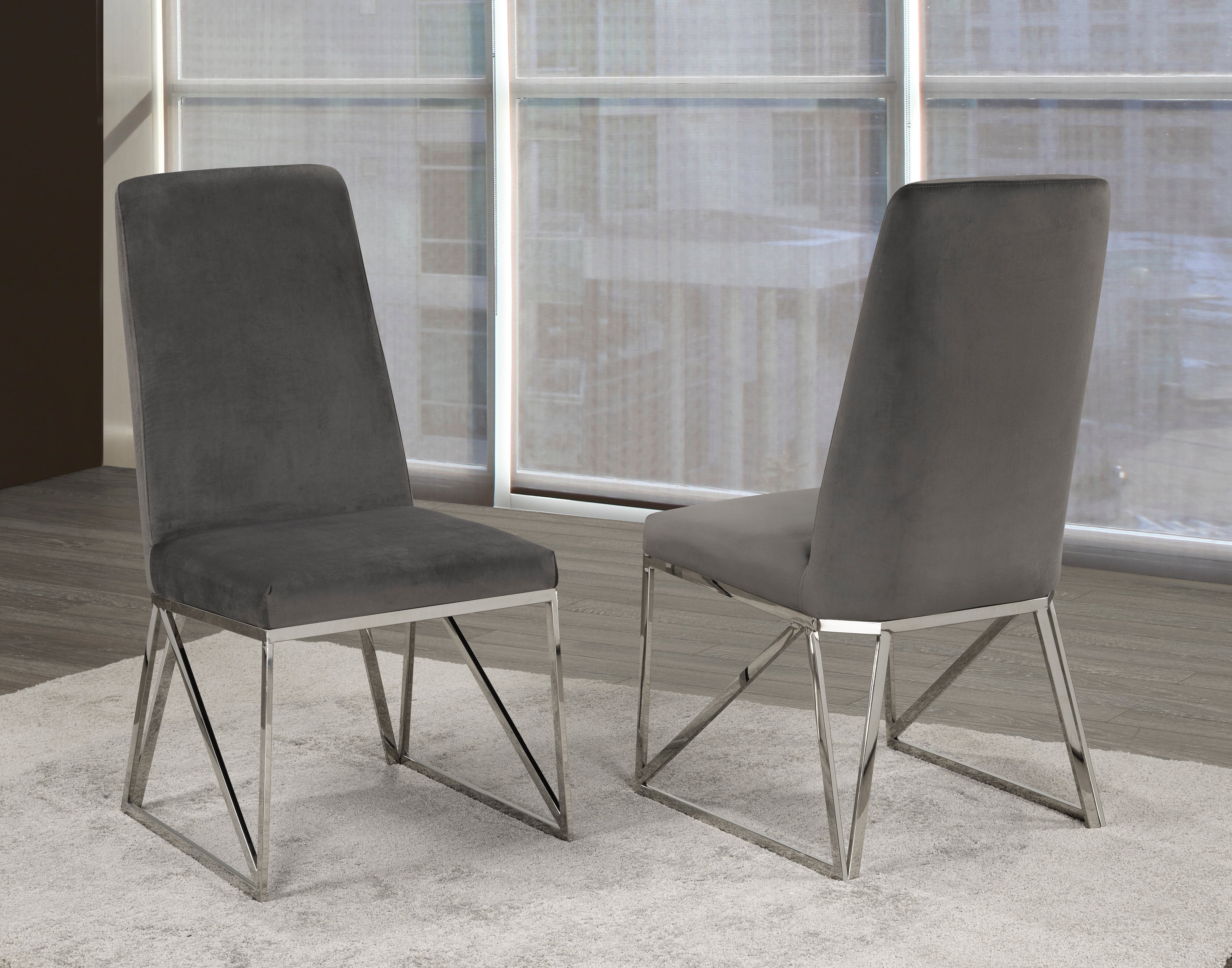 DINING CHAIR, SET OF 2 - GREY
