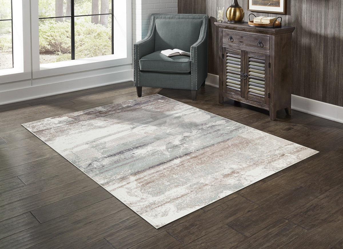 7 X 9 AREA RUG - WHITE/BEIGE