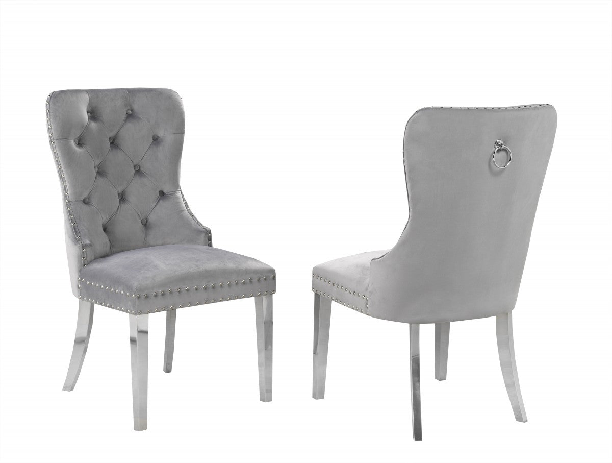 DINING CHAIR, SET OF 2 - GREY
