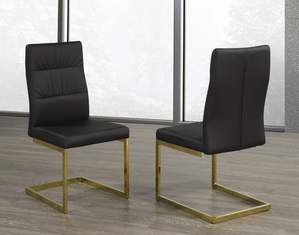 5-PIECE DINING SET, BLACK/GOLD