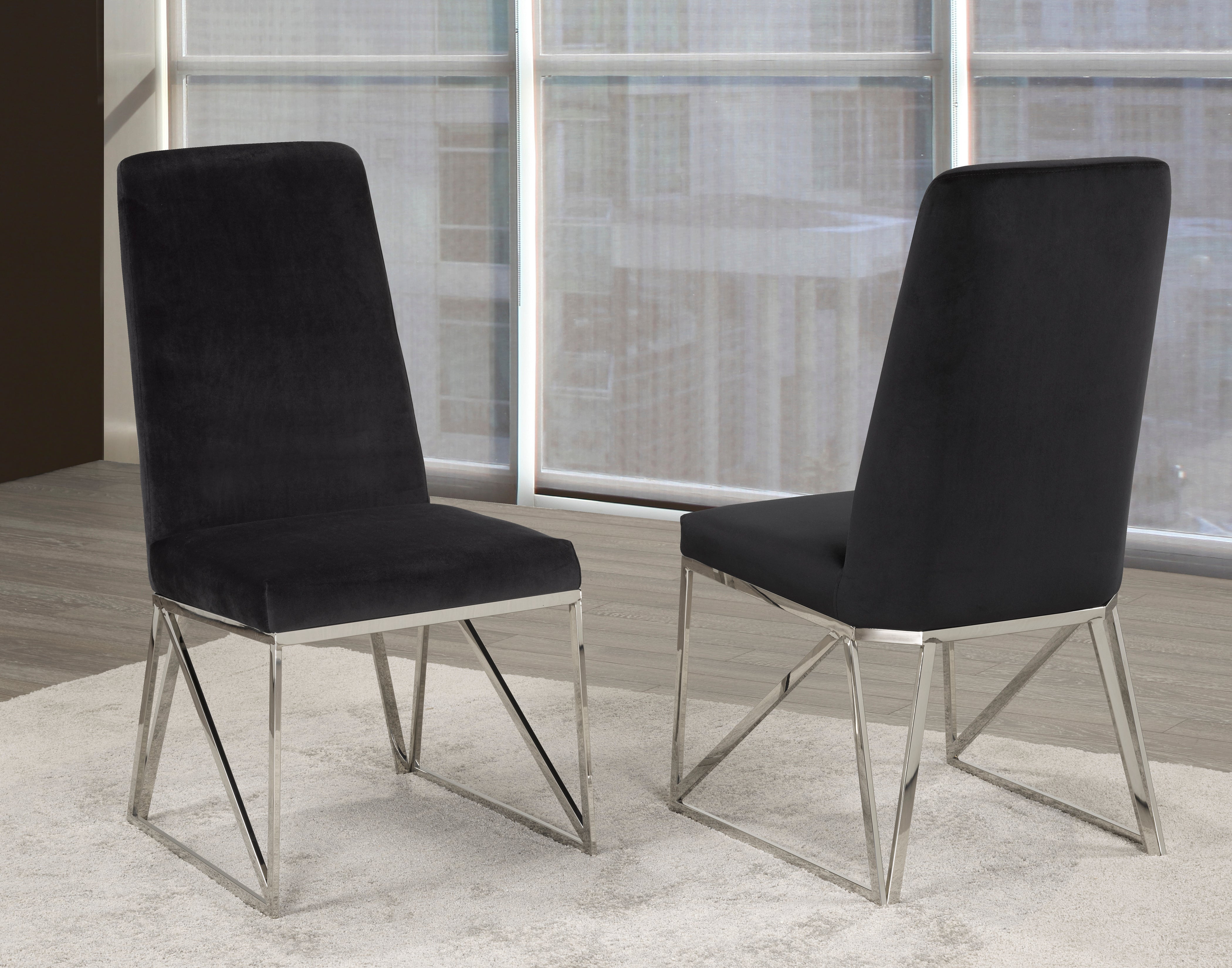DINING CHAIR, SET OF 2 - BLACK