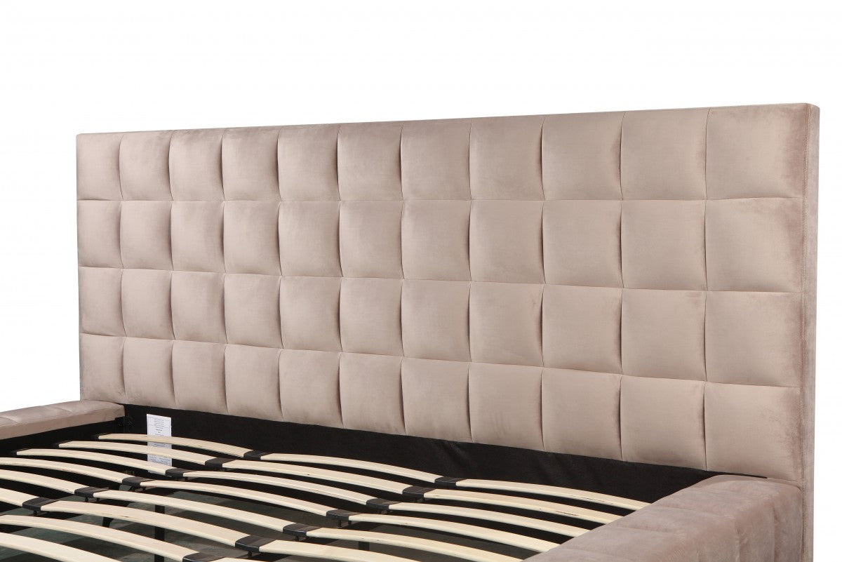 KING PLATFORM BED - BEIGE