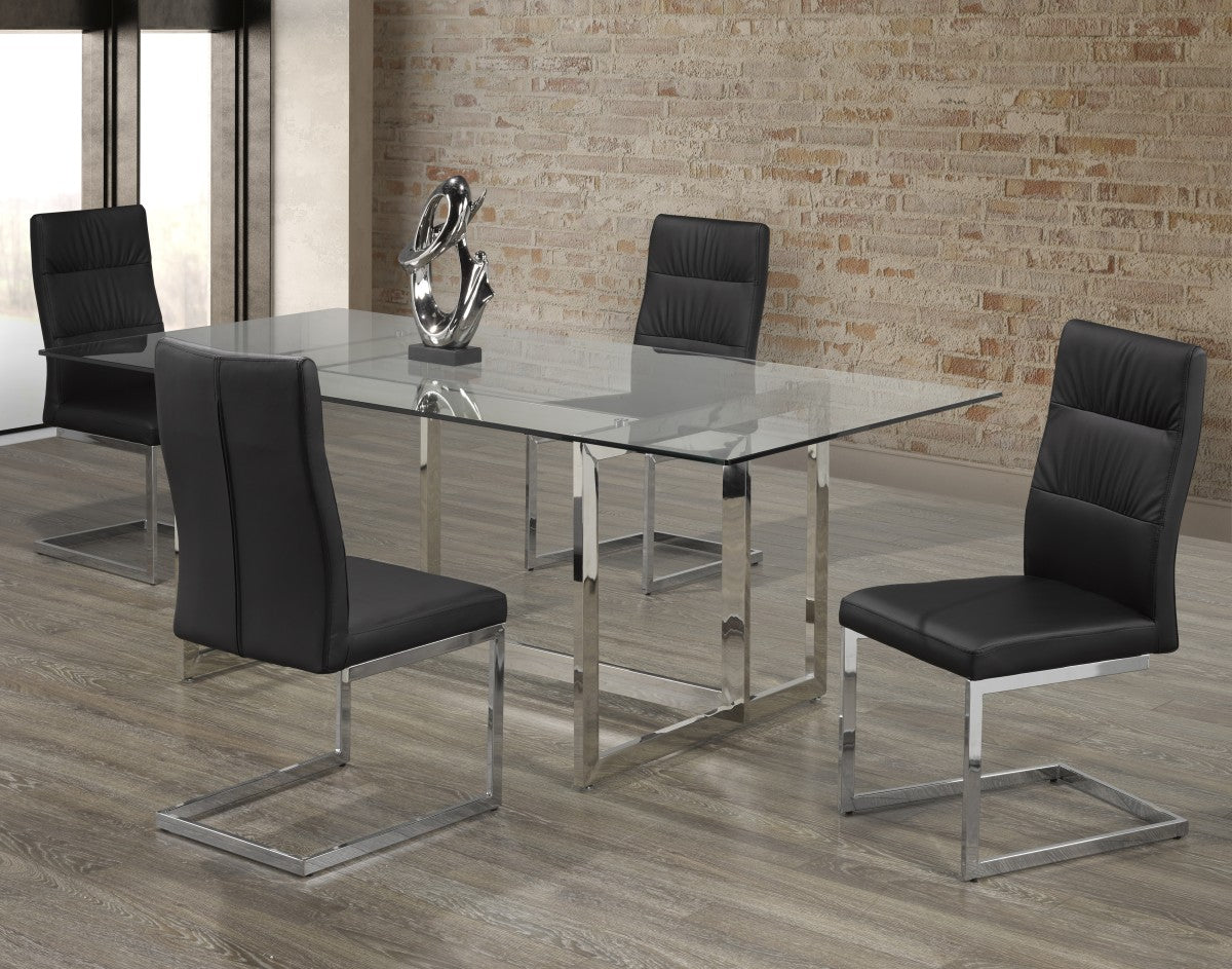 5-PIECE DINING SET - BLACK