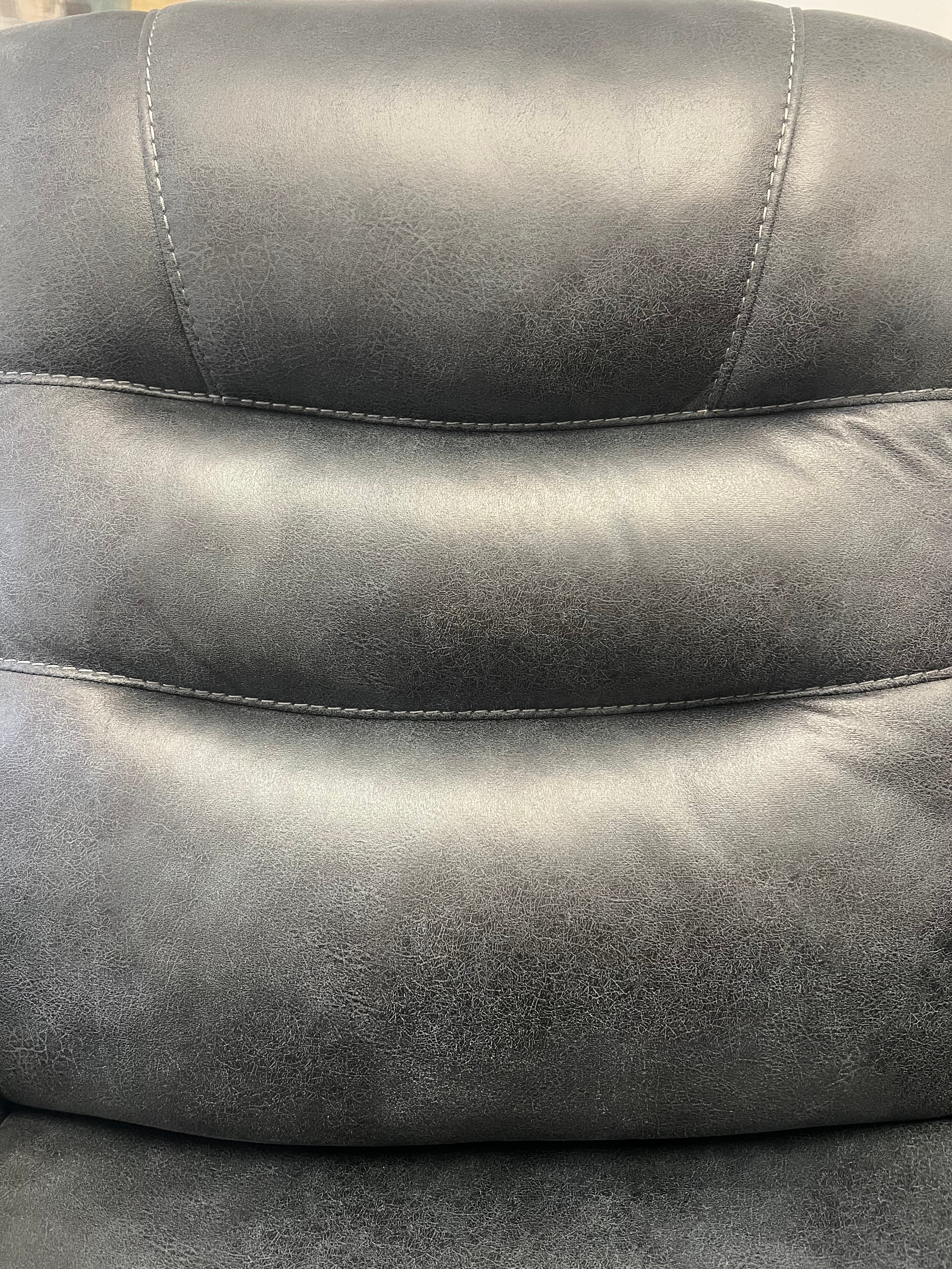 Charcoal Recliner with Cup Holders – Soft Fabric & Full Support