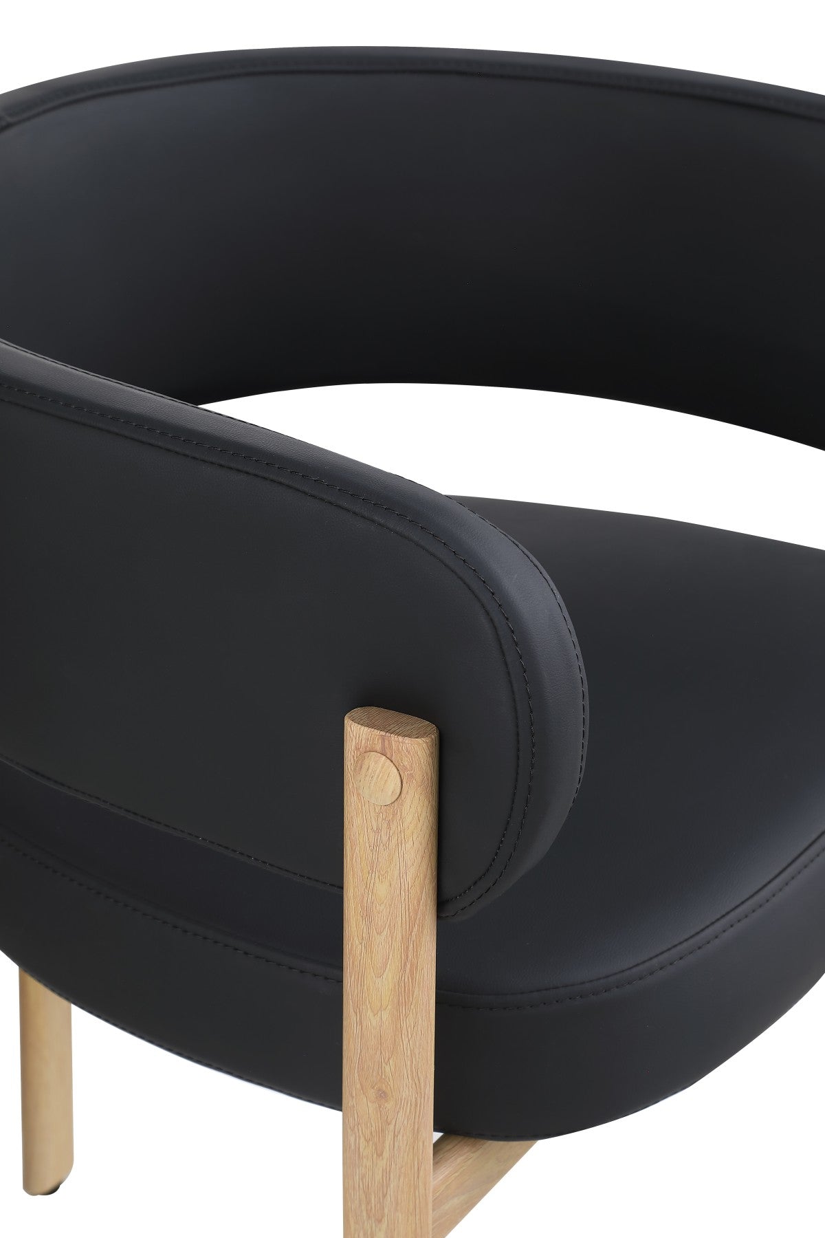 DINING CHAIR, SET OF 2 - BLACK/OAK