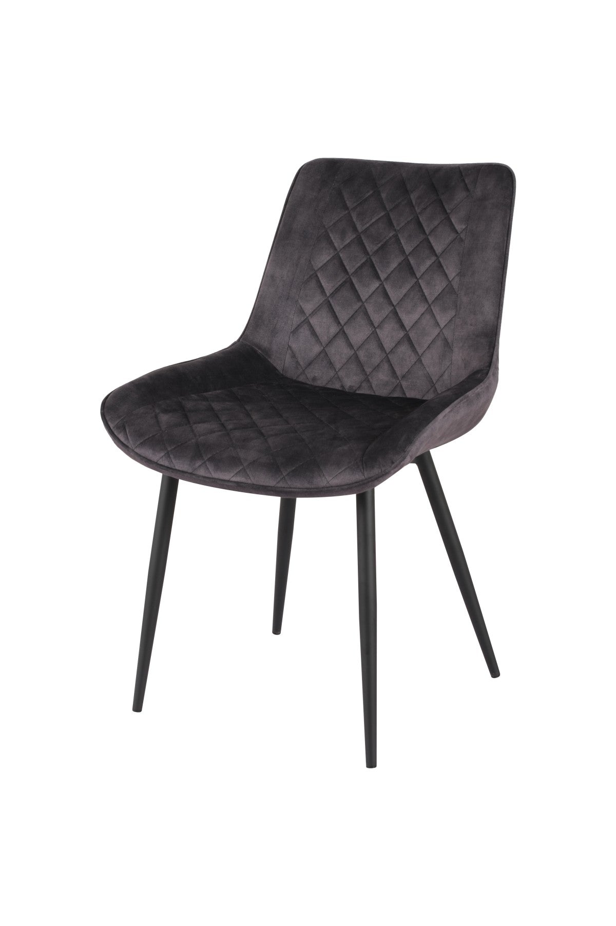 DINING CHAIR, SET OF 2 - DARK GREY