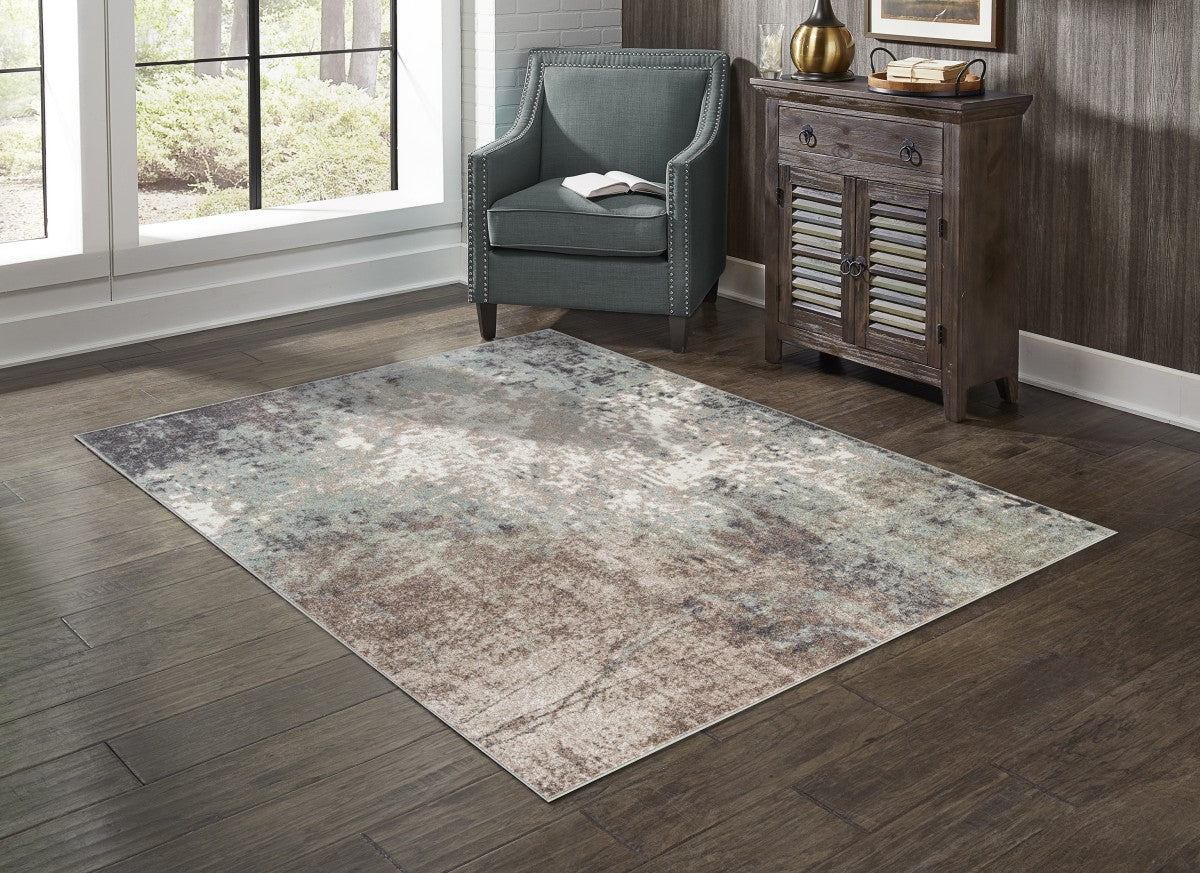7 X 9 AREA RUG - BEIGE/SILVER