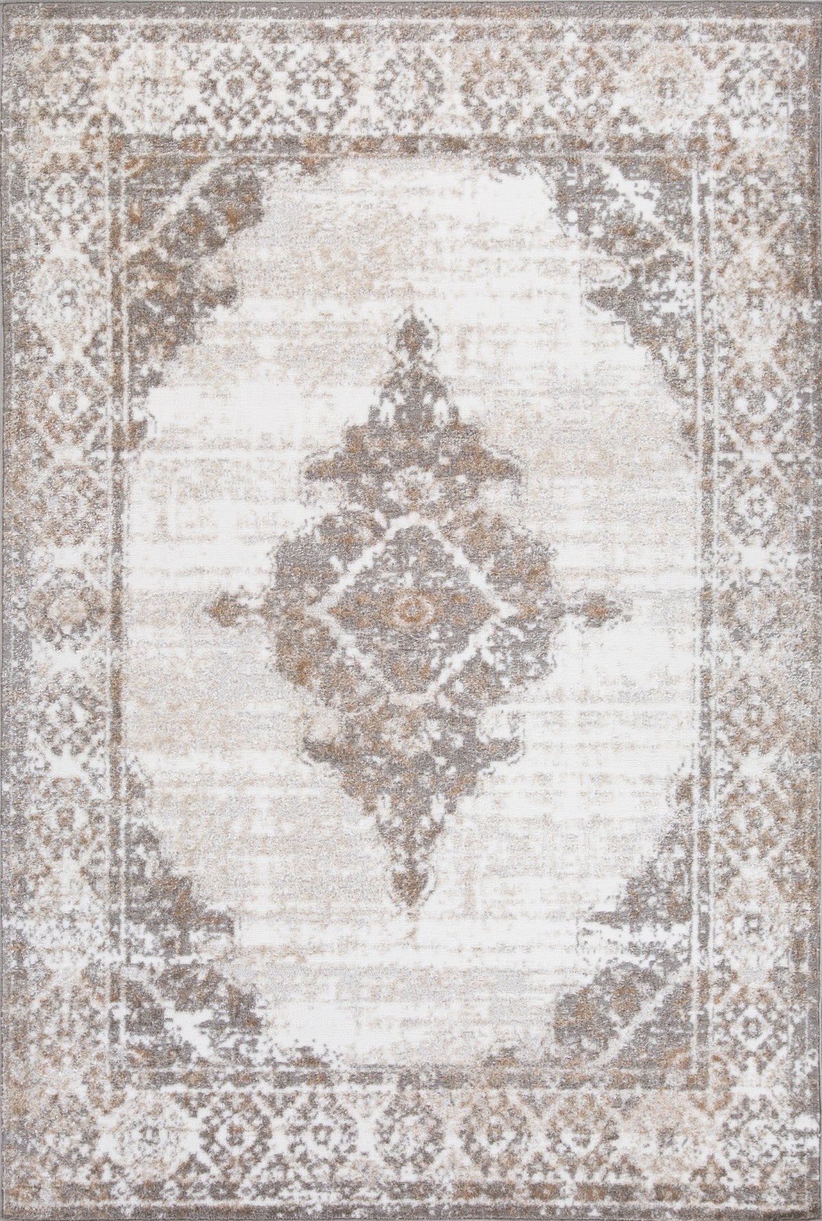 7 X 9 AREA RUG - GREY/CREAM
