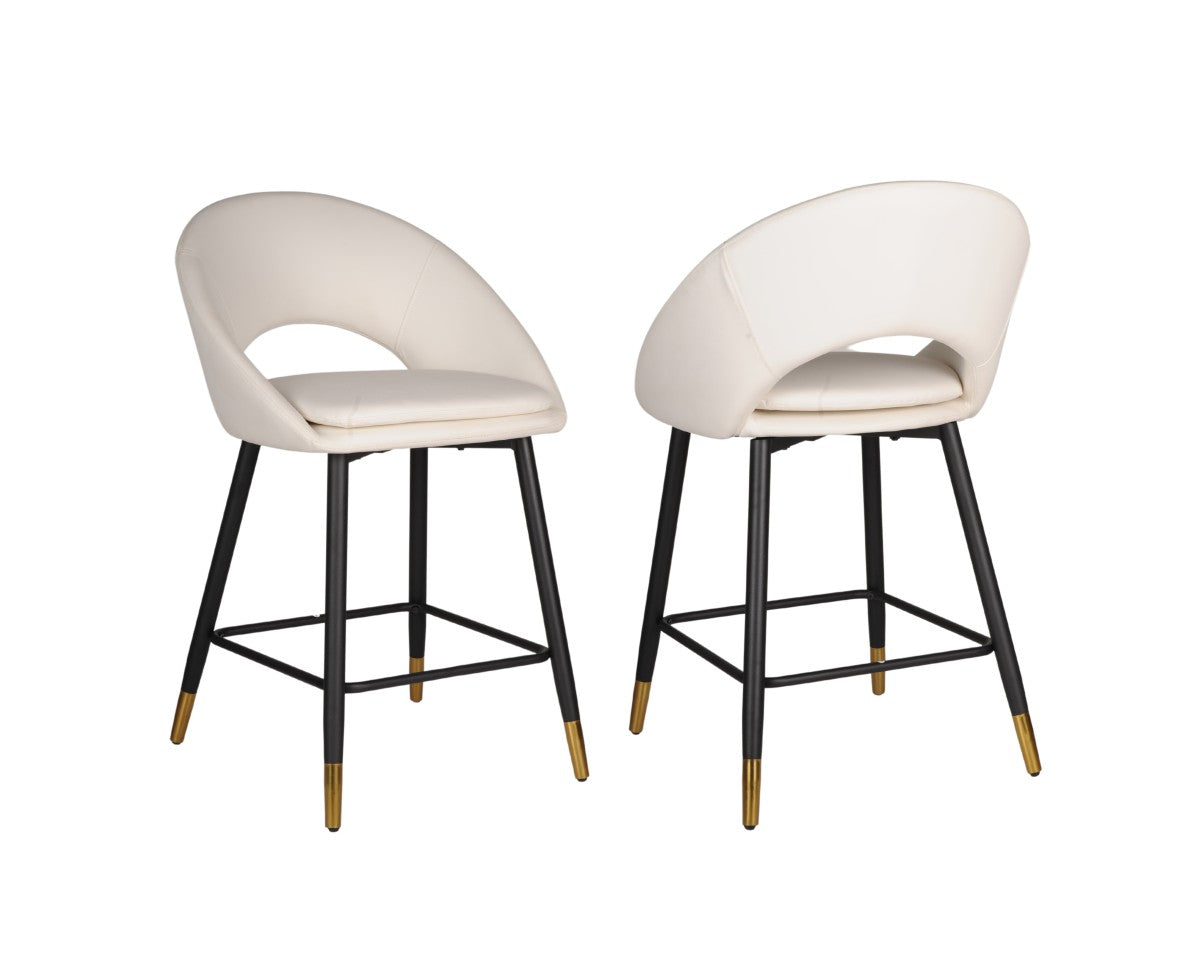 COUNTER STOOL, SET OF 2, WHITE