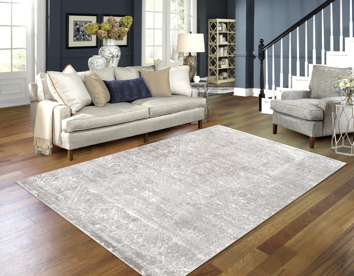 8 X 11 AREA RUG - GREY