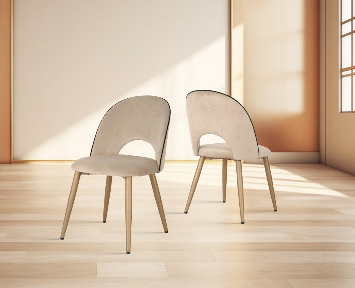 DINING CHAIR, SET OF 2 - BEIGE