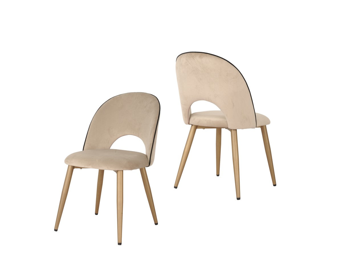 DINING CHAIR, SET OF 2 - BEIGE