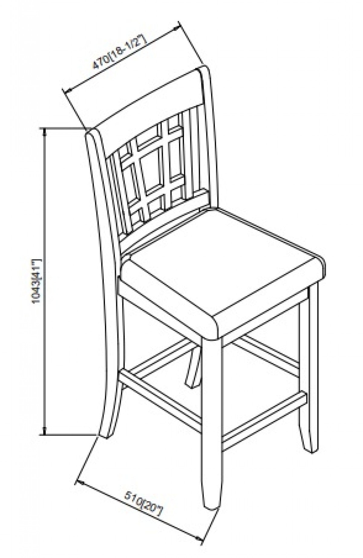 COUNTER STOOL, SET OF 2 - WHITE