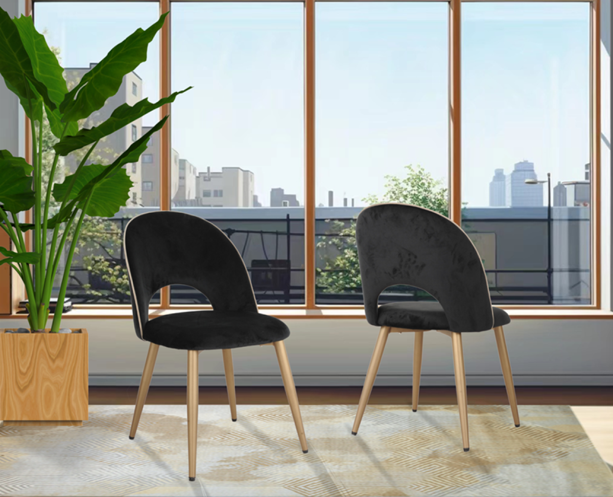 DINING CHAIR, SET OF 2 - BLACK