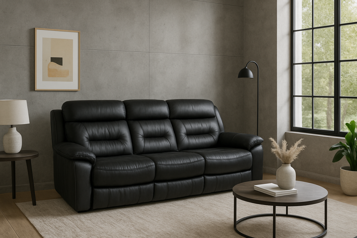 RECLINER SOFA - BLACK