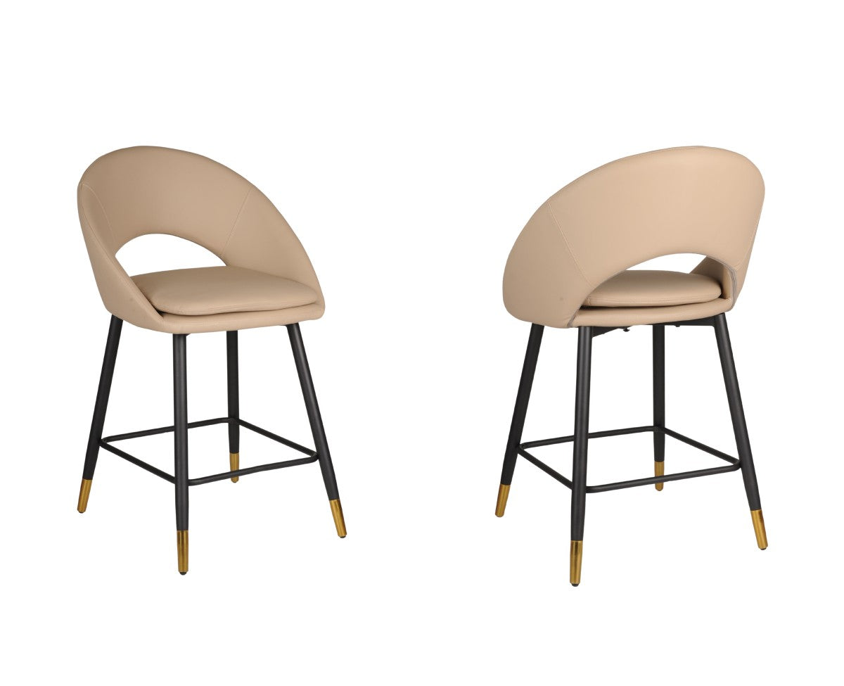 COUNTER STOOL, SET OF 2, BEIGE