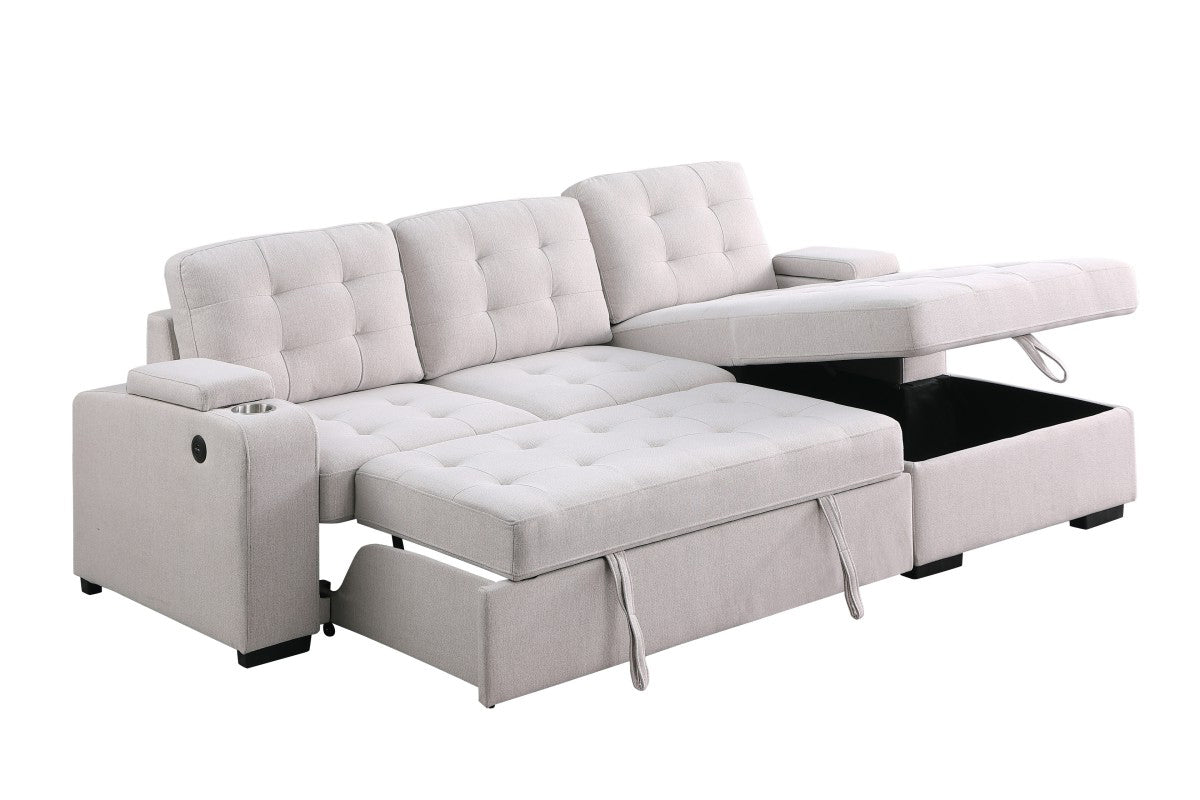 LHF SECTIONAL SLEEPER - BEIGE