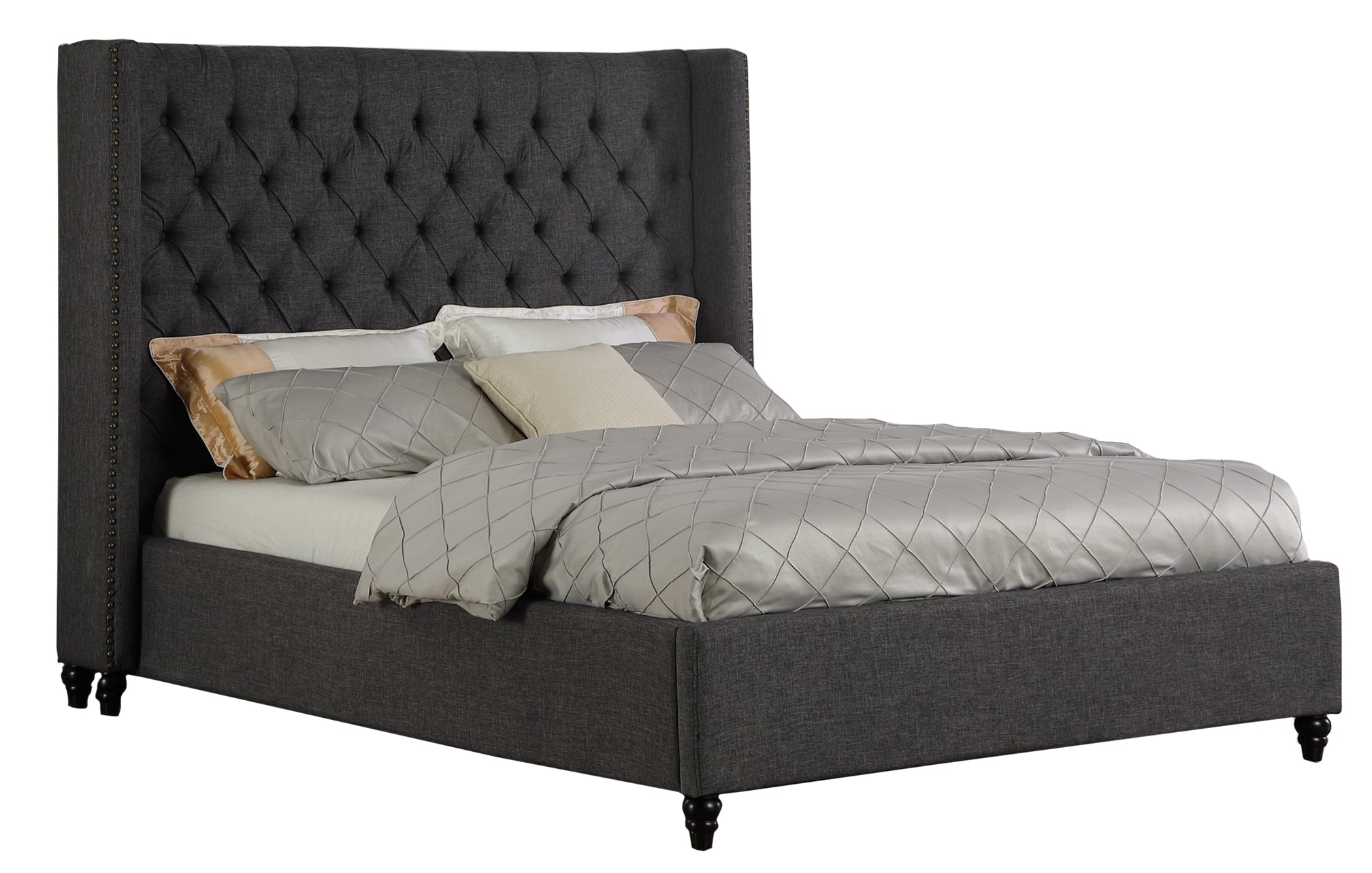 KING PLATFORM BED - GREY