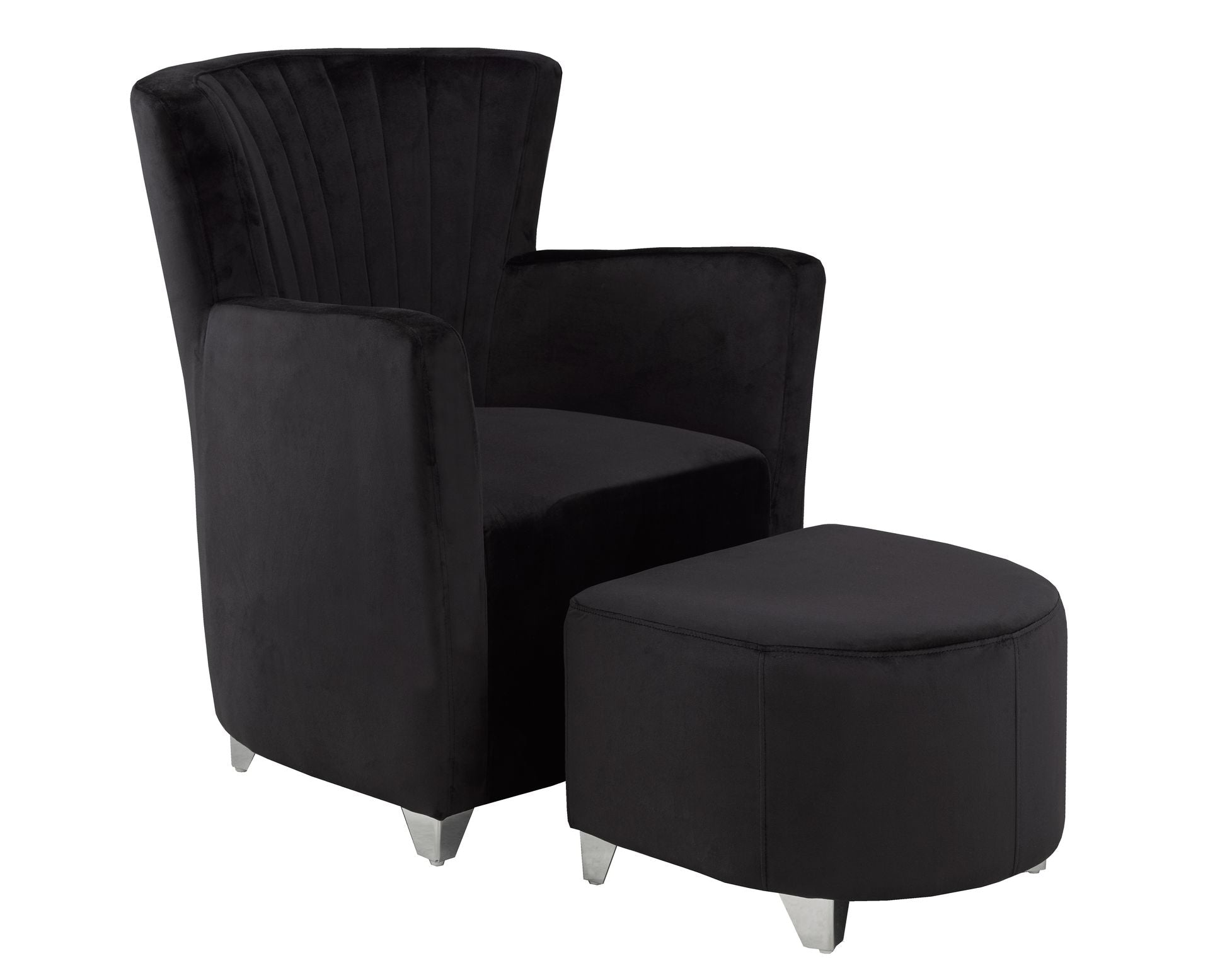 CHAIR & OTTOMAN - BLACK