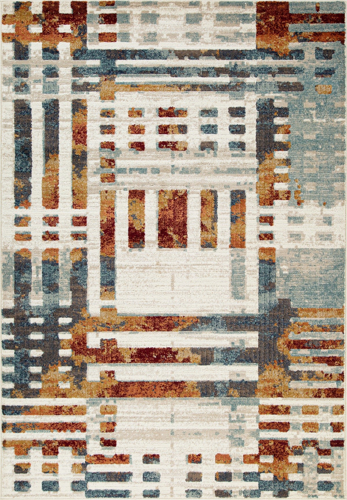 8 X 11 AREA RUG - CREAM/GREY/BROWN