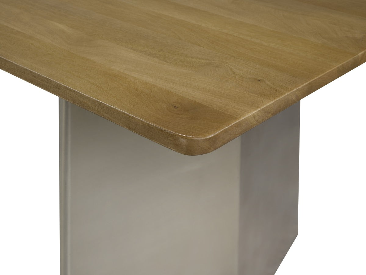DINING TABLE - OAK/MATTE CHROME